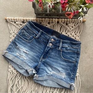 Buckle Black Distressed Jean Shorts Size 24